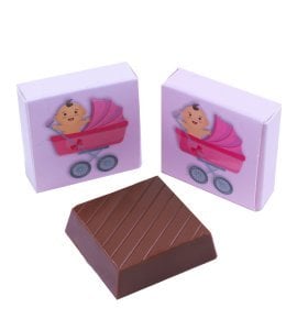 Hoşgeldin Bebek Kutu ve Çikolata (Pembe)